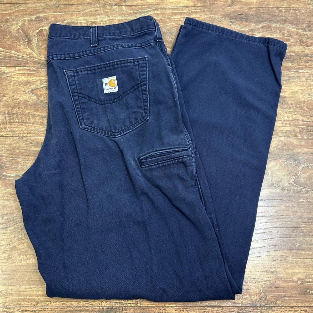 Carhartt FRB159 DNY CAT 2 Mens 36x33 Navy Blue Flame Resistant Cargo Pants